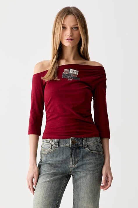 Miss Sixty longsleeve damski z bawełną czerwony 6M2SJ4550B