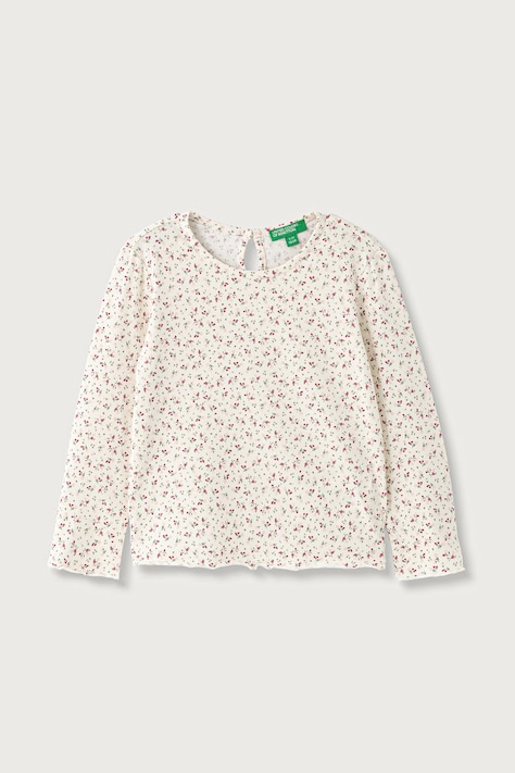 United Colors of Benetton Longsleeve dziecięcy bawełniany z elastanem beżowy 3H2LG10OE