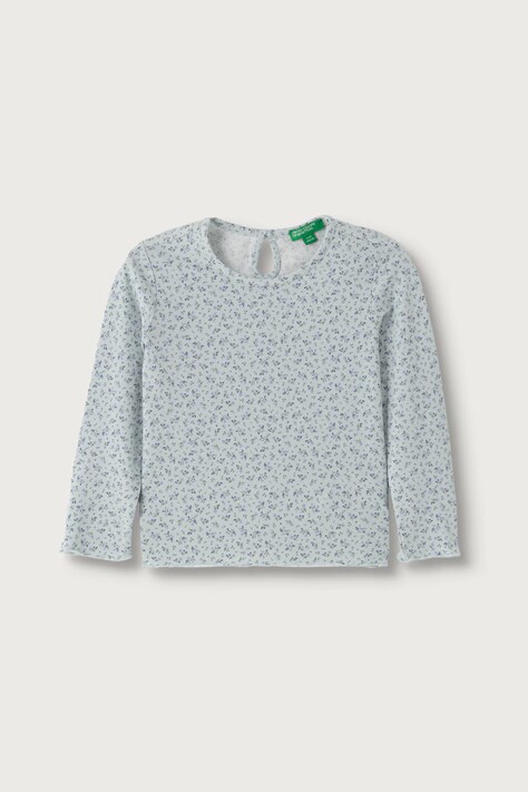United Colors of Benetton Longsleeve dziecięcy bawełniany z elastanem zielony 3H2LG10OE