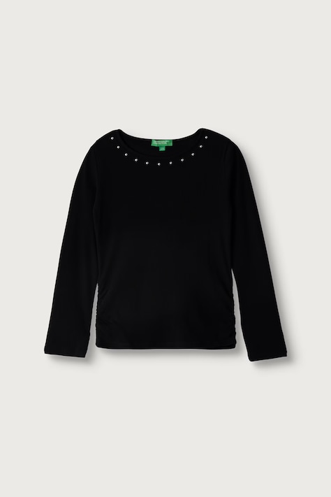 United Colors of Benetton Majica dugih rukava za djecu od pamuka s elastanom crna 3K5KC10UG