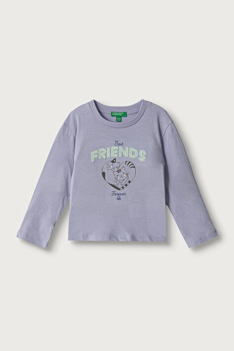 United Colors of Benetton Longsleeve dziecięcy bawełniany fioletowy 3I1XG10NH