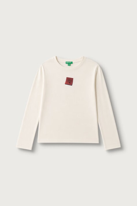 United Colors of Benetton Majica dugih rukava za djecu od pamuka bež 3I1XC10UB