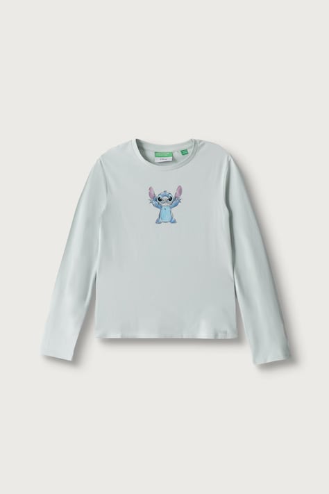 United Colors of Benetton Longsleeve dziecięcy z bawełną zielony 3MO6C10U2