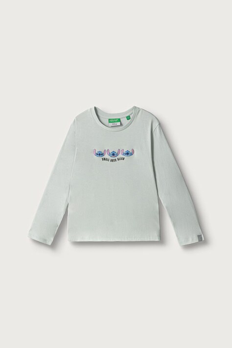United Colors of Benetton Longsleeve dziecięcy bawełniany zielony 3I1XG10ND