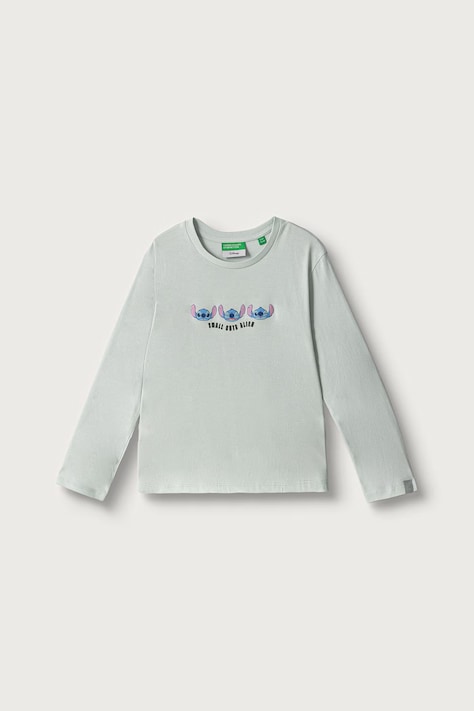 United Colors of Benetton Tričko s dlhým rukávom detské bavlnené zelené 3I1XG10ND