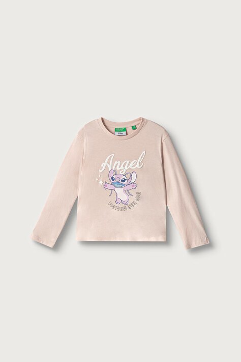 United Colors of Benetton Longsleeve dziecięcy bawełniany różowy 3I1XG10ND
