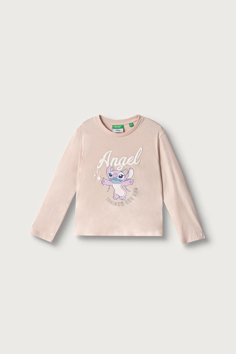 United Colors of Benetton Longsleeve dziecięcy bawełniany różowy 3I1XG10ND