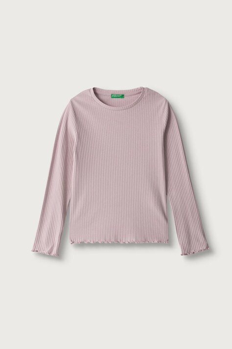 United Colors of Benetton Majica dugih rukava za djecu od pamuka s elastanom roza 3F1EC10N1
