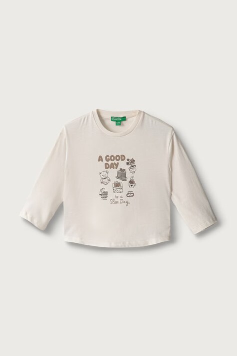 United Colors of Benetton Longsleeve dziecięcy bawełniany beżowy 3ATNG10NN