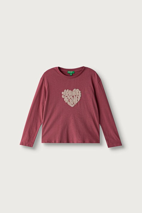 United Colors of Benetton Majica dugih rukava za djecu od pamuka roza 3ATNG10NN