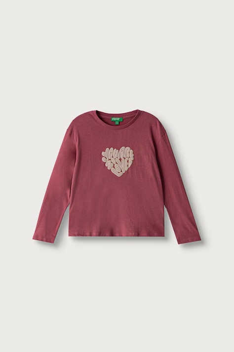 United Colors of Benetton Longsleeve dziecięcy bawełniany różowy 3ATNG10NN