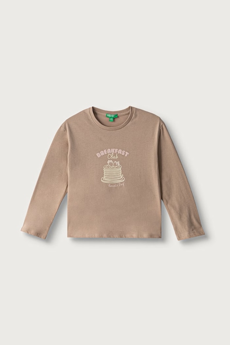 United Colors of Benetton Лонгслів дитячий бавовняний коричневий 3ATNG10NN