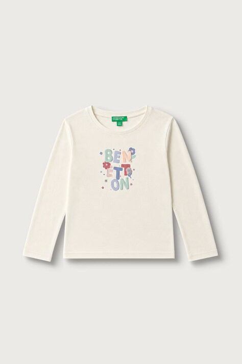 United Colors of Benetton Longsleeve dziecięcy bawełniany beżowy 3ATNG10NI