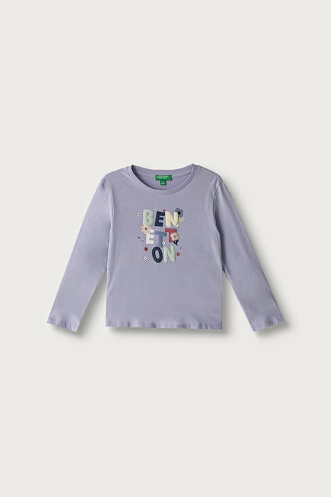 United Colors of Benetton Longsleeve dziecięcy bawełniany fioletowy 3ATNG10NI