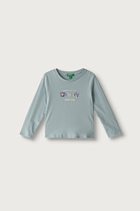 United Colors of Benetton Majica dugih rukava za djecu od pamuka zelena 3ATNG10NI