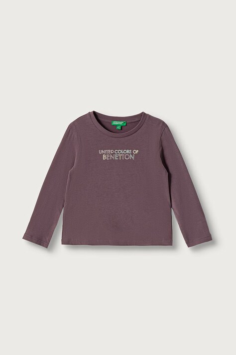 United Colors of Benetton Longsleeve dziecięcy bawełniany fioletowy 3ATNG10NI