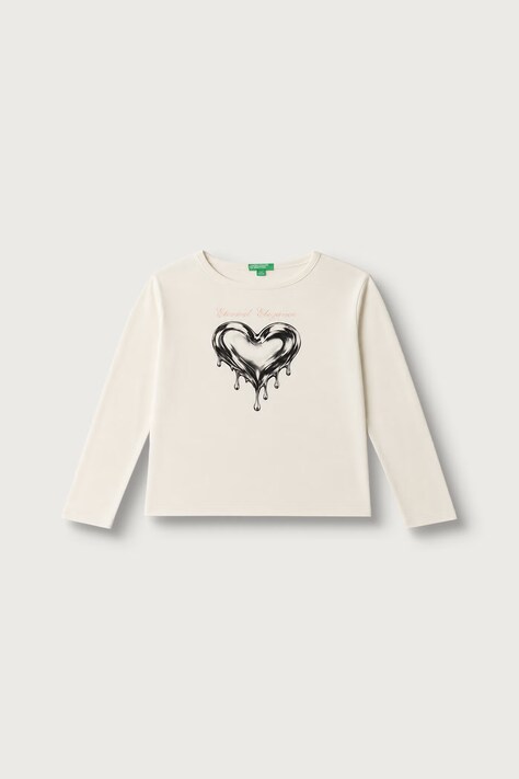 United Colors of Benetton Longsleeve dziecięcy bawełniany beżowy 3ATNC10UA