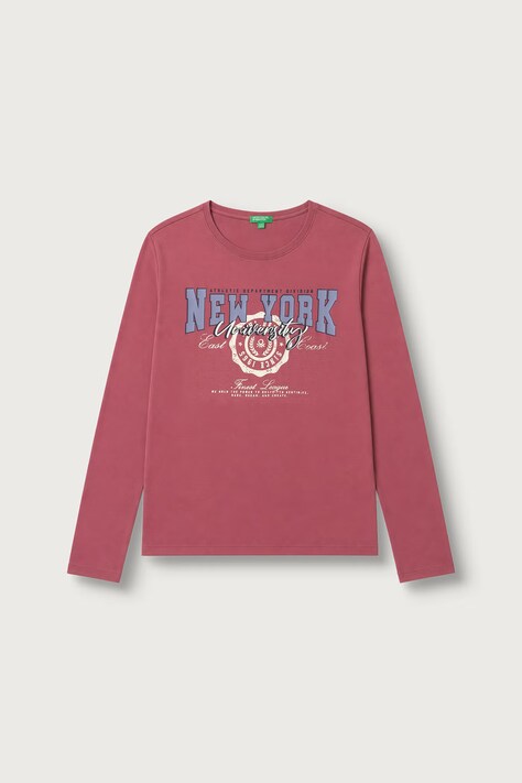 United Colors of Benetton Longsleeve dziecięcy bawełniany różowy 3ATNC10UA