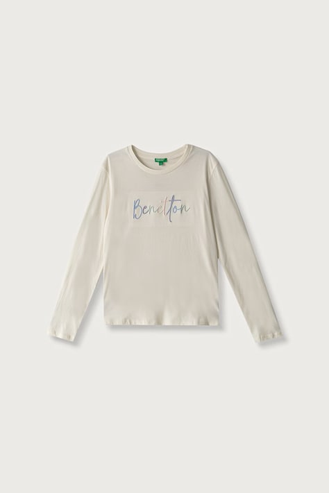 United Colors of Benetton Majica dugih rukava za djecu od pamuka bež 3ATNC10U8