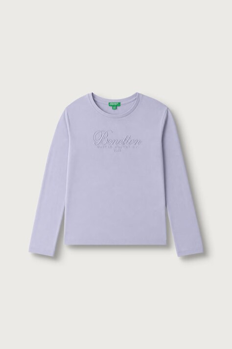 United Colors of Benetton Longsleeve dziecięcy bawełniany fioletowy 3ATNC10U8