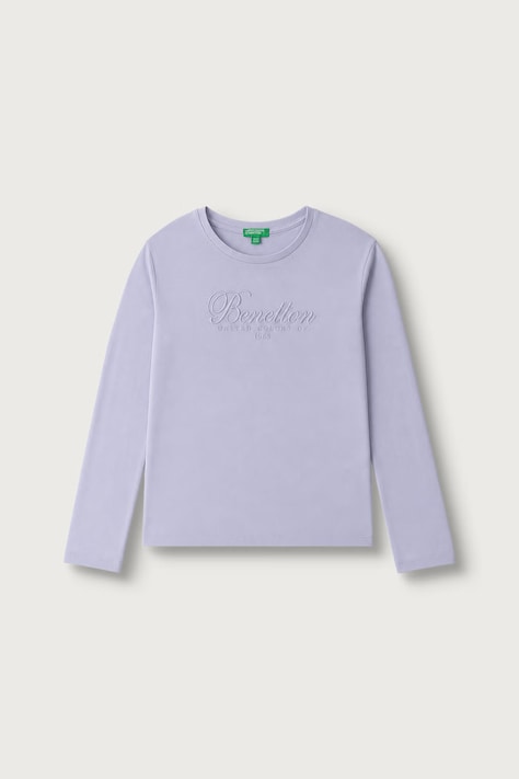 United Colors of Benetton Longsleeve dziecięcy bawełniany fioletowy 3ATNC10U8