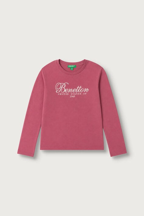 United Colors of Benetton Longsleeve dziecięcy bawełniany różowy 3ATNC10U8