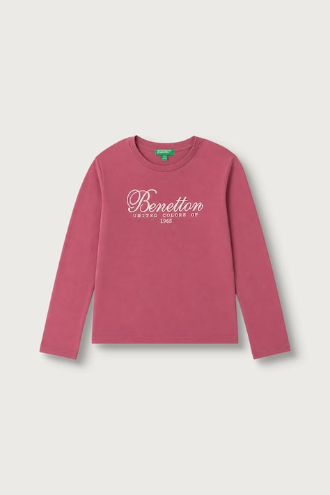 United Colors of Benetton Longsleeve dziecięcy bawełniany różowy 3ATNC10U8