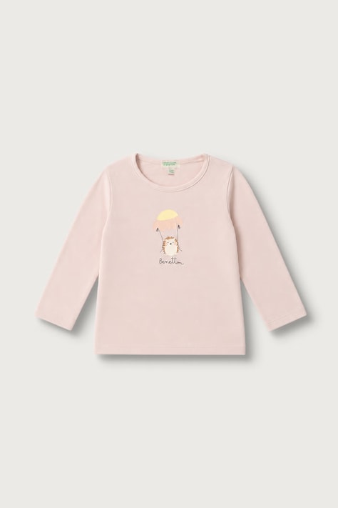 United Colors of Benetton Majica dugih rukava za djecu od pamuka roza 3ATNA107I
