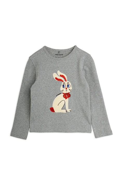 Mini Rodini Tricou pentru copii din bumbac Rabbits gri 26720100