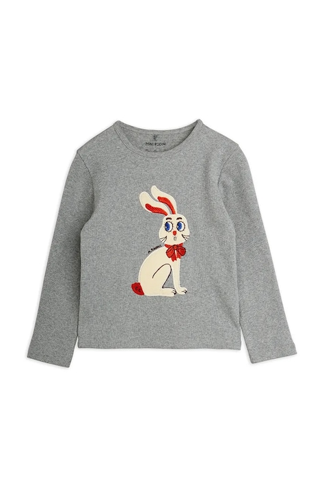 Mini Rodini T-shirt παιδικό βαμβακερό Rabbits γκρί 26720100