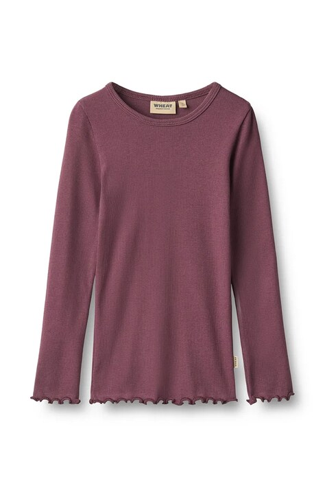 Wheat Longsleeve dziecięcy bawełniany z elastanem fioletowy 0156-006-GOTS