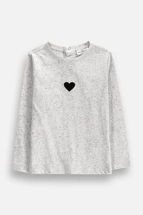 Coccodrillo Longsleeve dziecięcy z bawełną beżowy TINNY TROUBLE GIRL KIDS