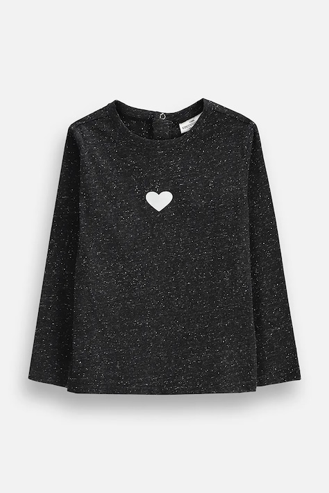 Coccodrillo Longsleeve dziecięcy z bawełną czarny TINNY TROUBLE GIRL KIDS