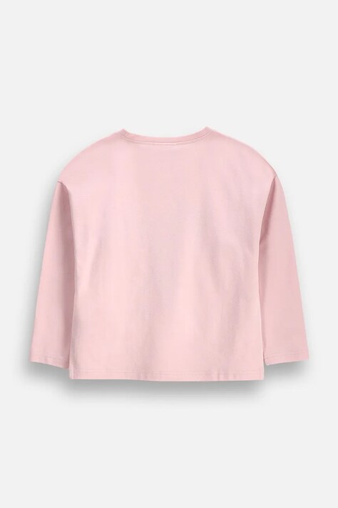 Coccodrillo Longsleeve dziecięcy z bawełną różowy TINNY TROUBLE GIRL KIDS