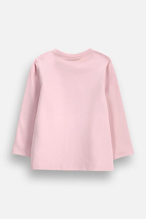 Coccodrillo Longsleeve niemowlęcy bawełniany z elastanem różowy FAIR FROST GIRL NEWBORN
