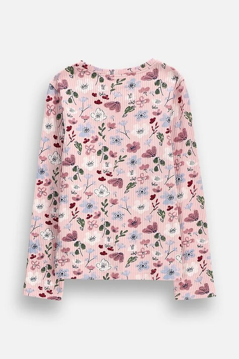 Coccodrillo Longsleeve dziecięcy bawełniany z elastanem różowy FAIR FROST GIRL KIDS