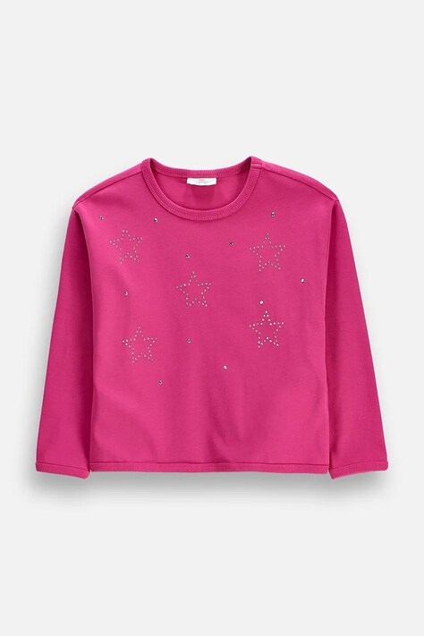 Coccodrillo T-shirt dziecięcy bawełniany z elastanem fioletowy HOBBY PONNY GIRL KIDS