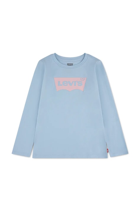 Levi's longsleeve dziecięcy z bawełną BATWING TEE niebieski 3EA643