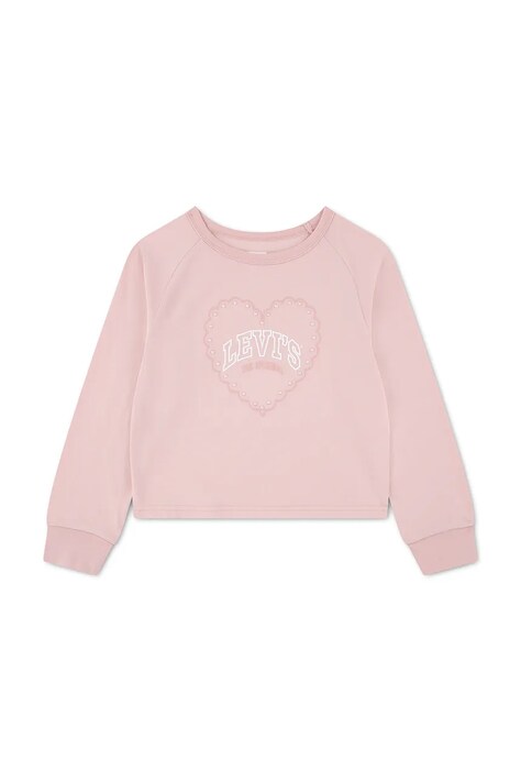 Levi's longsleeve dziecięcy z bawełną HEART KNIT TOP różowy 3ER533
