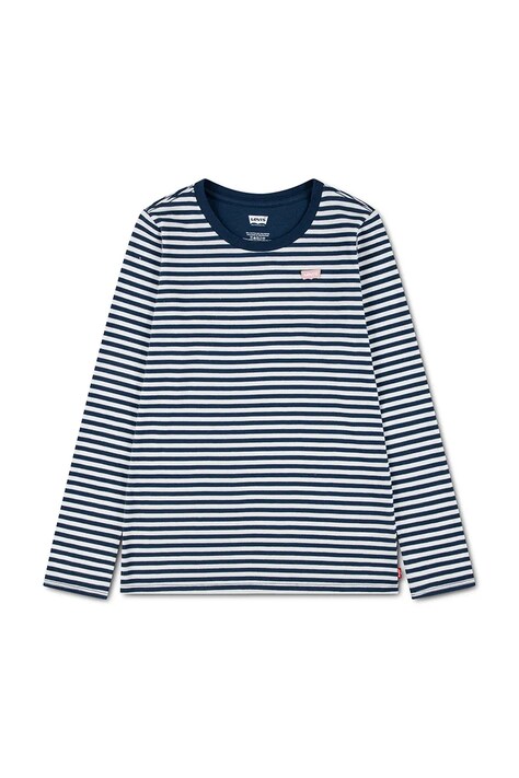 Levi's majica z dolgimi rokavi otroška z bombažem STRIPE TEE mornarsko modra 3ER405