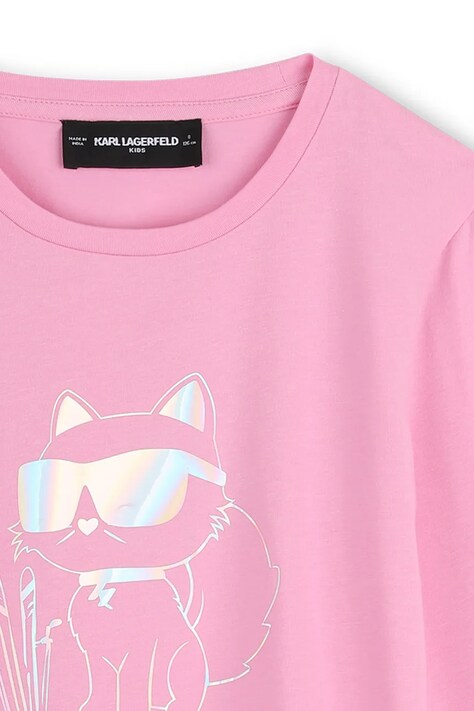 Karl Lagerfeld лонгслів дитячий з бавовною — AW26-BUGZU6, рожевий — фото 3