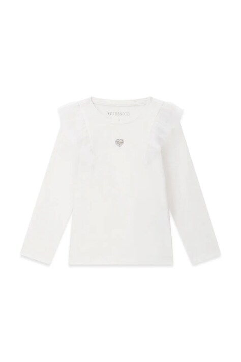 Guess Longsleeve dziecięcy bawełniany z elastanem biały K6BI19 K5852