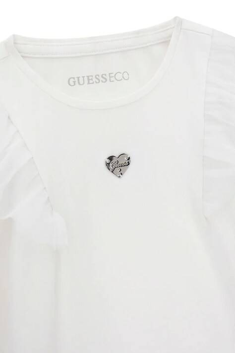 Guess Longsleeve dziecięcy bawełniany z elastanem biały K6BI19 K5852