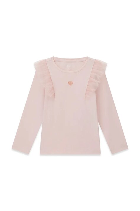 Guess Longsleeve dziecięcy bawełniany z elastanem różowy K6BI19 K5852