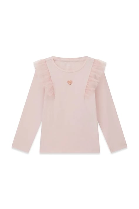 Guess Longsleeve dziecięcy bawełniany z elastanem różowy K6BI19 K5852