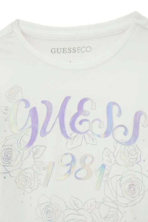 Guess Longsleeve dziecięcy bawełniany z elastanem biały K6BI18 K5850