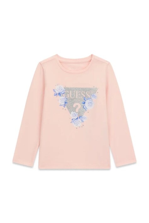Guess Longsleeve dziecięcy bawełniany różowy K6BI17 K5848