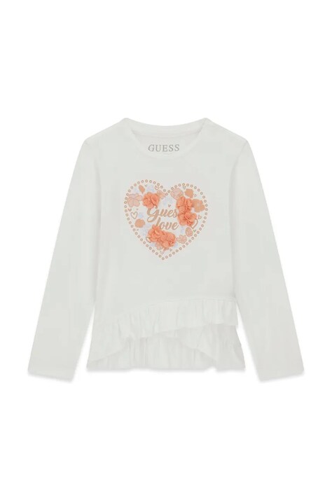 Guess Longsleeve dziecięcy bawełniany z elastanem biały K6BI16 K5845
