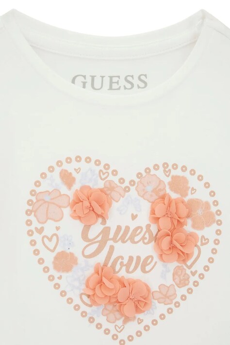 Guess Longsleeve dziecięcy bawełniany z elastanem biały K6BI16 K5845
