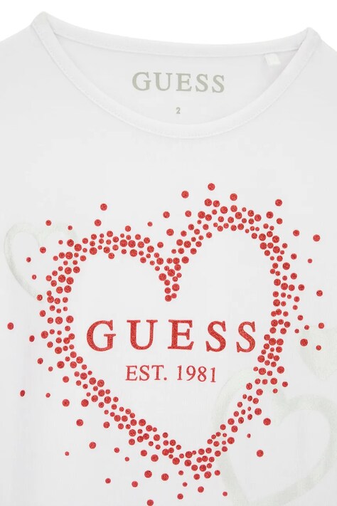 Guess Longsleeve dziecięcy bawełniany z elastanem biały K6BI10 K5834